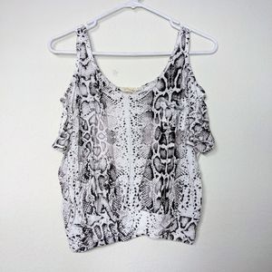 Rewind Snake print Cold Shoulder Top